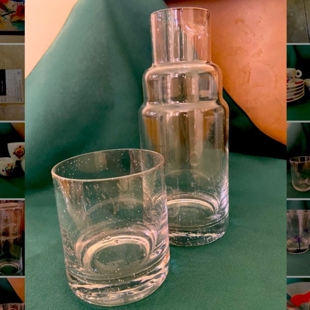 Water carafe set w/glass